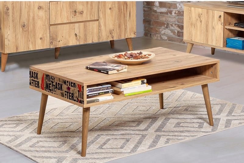 Brokind Soffbord 110 cm med Förvaring Hylla Text - Natur - Möbler - Vardagsrum - Soffbord & vardagsrumsbord - Soffbord