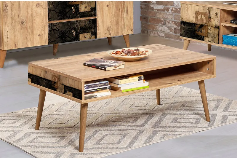 Brokind Soffbord 110 cm med Förvaring Hylla Två - Natur - Möbler - Vardagsrum - Soffbord & vardagsrumsbord - Soffbord