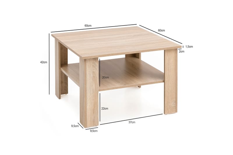 Bulanda Soffbord 60 cm med Förvaring Hylla - Natur - Möbler - Vardagsrum - Soffbord & vardagsrumsbord - Soffbord