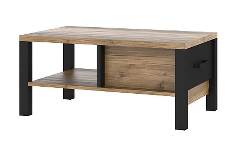 BULLERBO Soffbord 90 cm Svart/Trä/Natur - Möbler - Vardagsrum - Soffbord & vardagsrumsbord - Soffbord