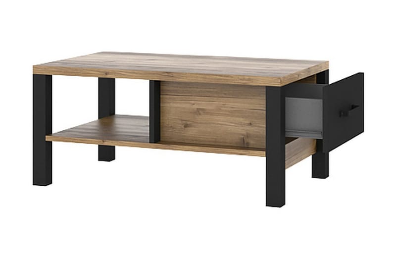 BULLERBO Soffbord 90 cm Svart/Trä/Natur - Möbler - Vardagsrum - Soffbord & vardagsrumsbord - Soffbord