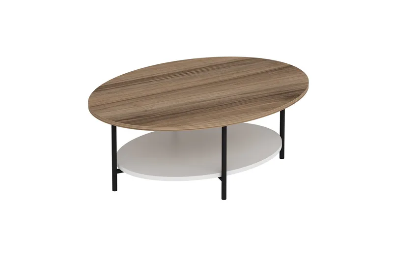 Burata Soffbord 90 cm - Ek/Vit - Möbler - Vardagsrum - Soffbord & vardagsrumsbord - Soffbord