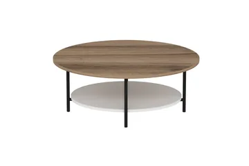 Burata Soffbord 90 cm - Ek/Vit - Möbler - Vardagsrum - Soffbord & vardagsrumsbord - Soffbord