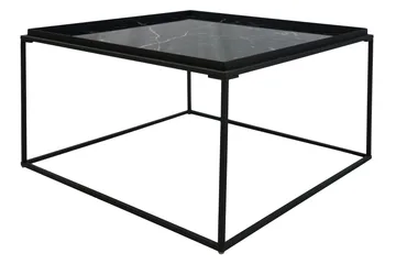 Burwick Soffbord 80 cm Marmormönster Kvadratisk - Svart - Möbler - Vardagsrum - Soffbord & vardagsrumsbord - Soffbord