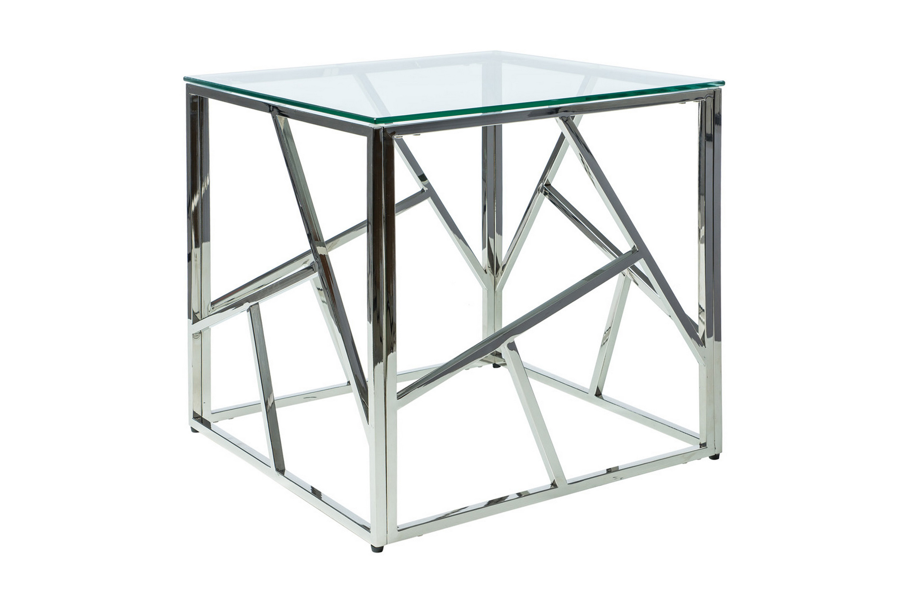 buscau soffbord 55 cm glas/silver -