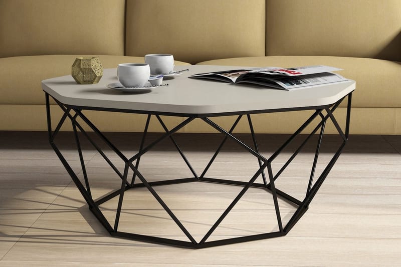 Callear Soffbord 90 cm Kantigt - Grå/Svart - Möbler - Vardagsrum - Soffbord & vardagsrumsbord - Soffbord