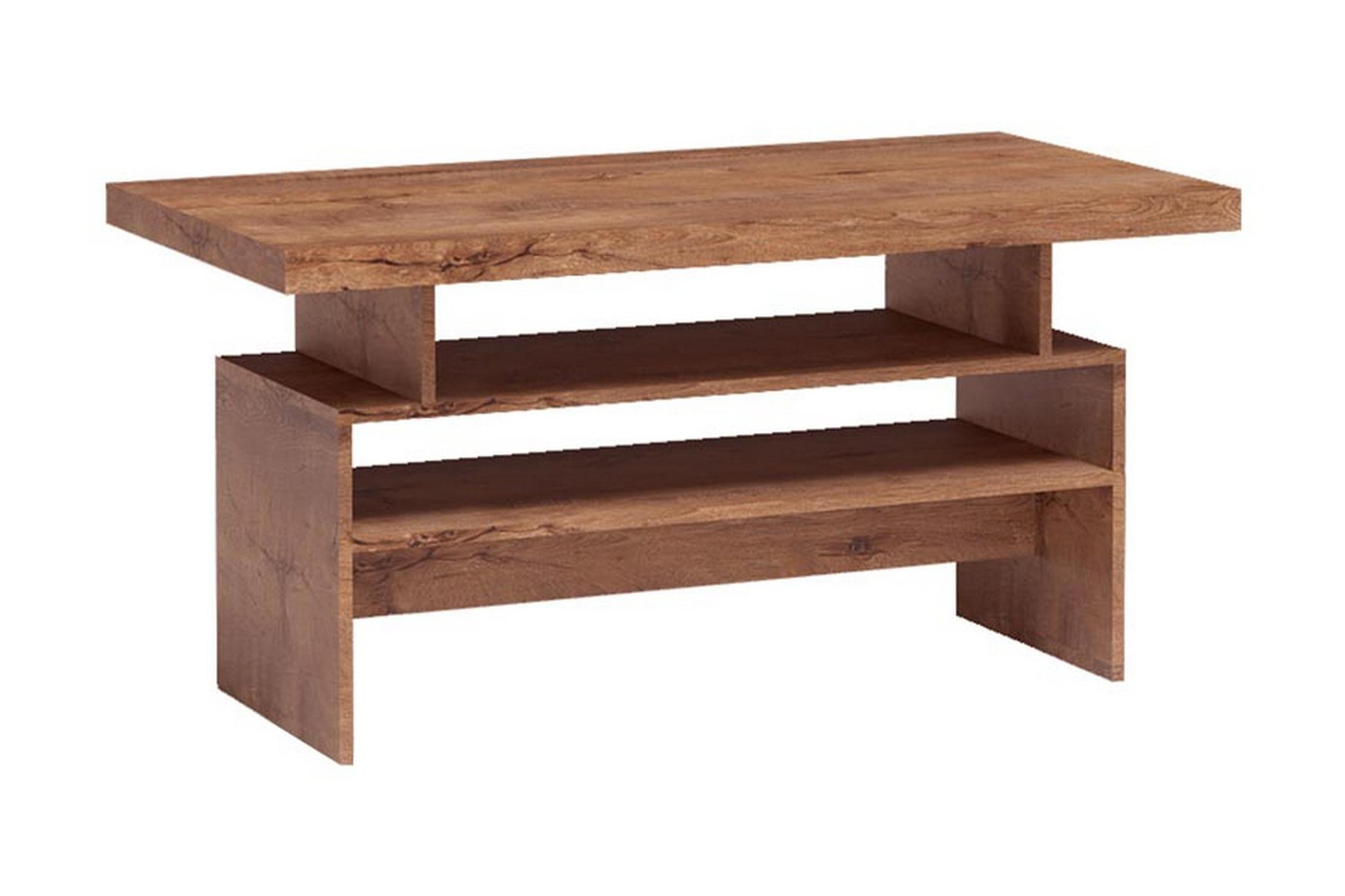 camby soffbord 120 cm med förvaring hyllor ljus ask - beige/brun