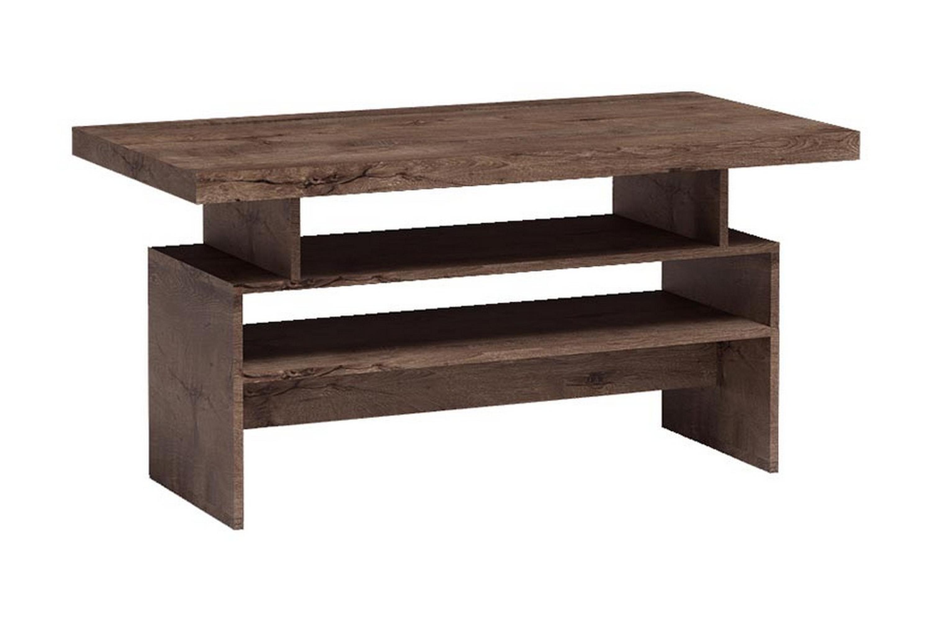 camby soffbord 120 cm med förvaring hyllor mörk ask - beige/grå