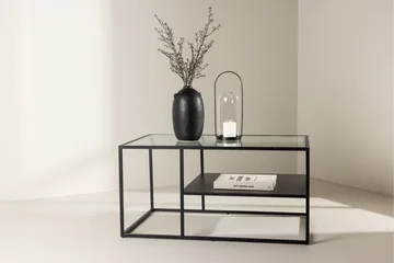 Campinas Rektangulärt Soffbord med Hylla i Glas och Metall - Genomskinlig - Möbler - Vardagsrum - Soffbord & vardagsrumsbord - Soffbord