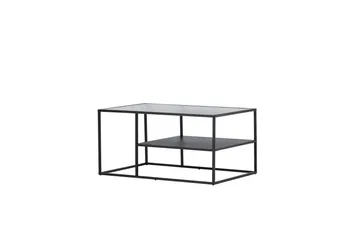 Campinas Rektangulärt Soffbord med Hylla i Glas och Metall - Genomskinlig - Möbler - Vardagsrum - Soffbord & vardagsrumsbord - Soffbord
