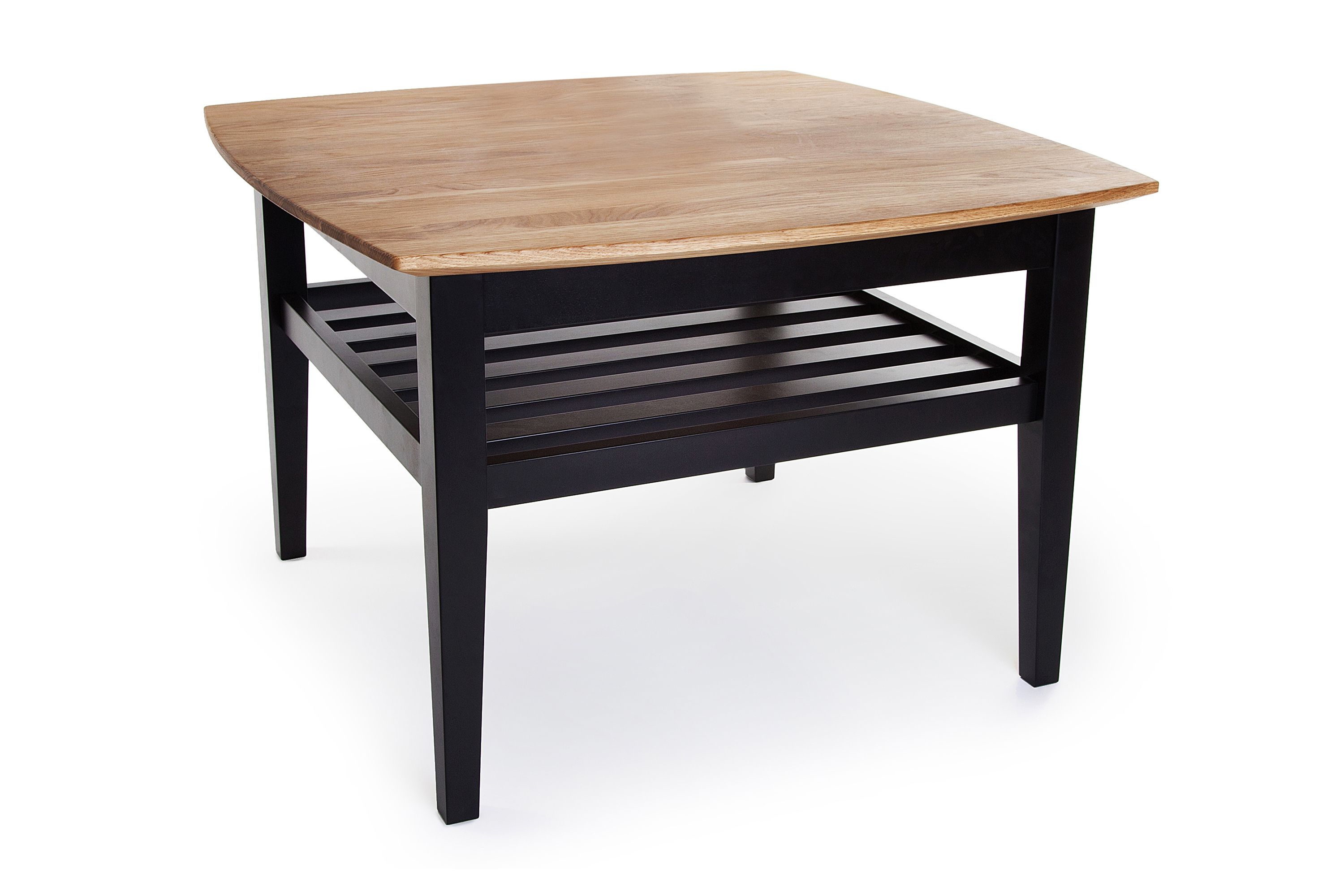 cardiff soffbord 80 cm med förvaring hylla ek/svart -