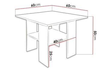 Carnew Kvadratiskt Soffbord 60 cm med Hyllor i Målat Trä - Vit - Möbler - Vardagsrum - Soffbord & vardagsrumsbord - Soffbord