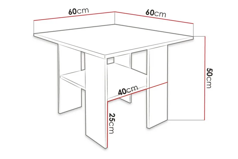 Carnew Soffbord 60 cm White - Möbler - Vardagsrum - Soffbord & vardagsrumsbord - Soffbord