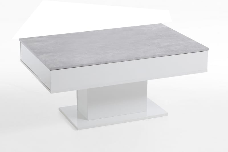 CASIAH Soffbord 100 cm Betonggrå/Vit - Soffbord - Bord