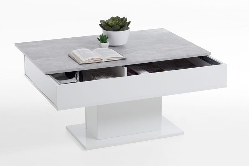 CASIAH Soffbord 100 cm Betonggrå/Vit - Möbler - Vardagsrum - Soffbord & vardagsrumsbord - Soffbord
