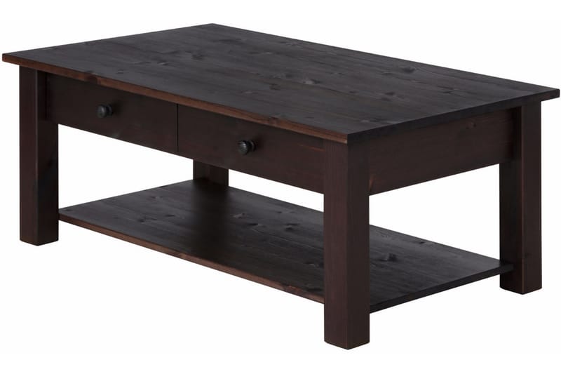 CERVENS Soffbord 100 cm med Förvaring Lådor + Hylla Svart - Möbler - Vardagsrum - Soffbord & vardagsrumsbord - Soffbord