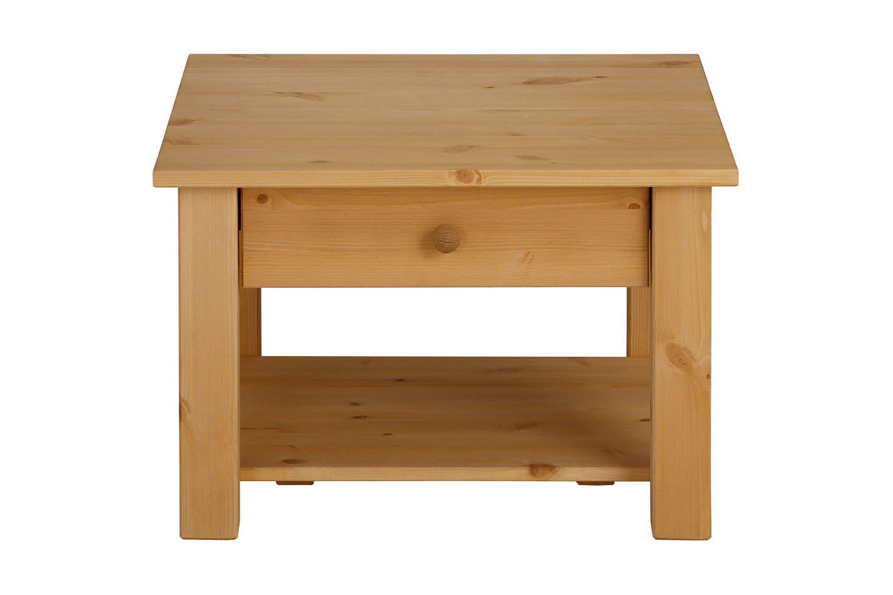 cervens soffbord 60 cm med förvaring låda + hylla brun -