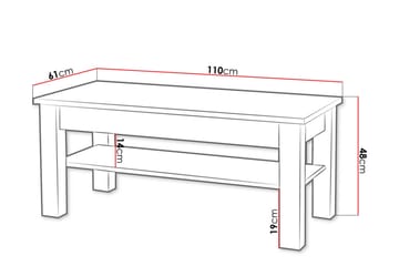 Cezara Soffbord 110 cm med Förvaring Hylla Ek - Möbler - Vardagsrum - Soffbord & vardagsrumsbord - Soffbord