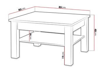 Cezara Soffbord 80 cm med Förvaring Hylla Ek - Möbler - Vardagsrum - Soffbord & vardagsrumsbord - Soffbord
