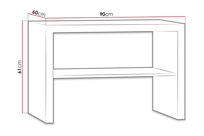 CHELES Soffbord 90 cm med Förvaring Hyllor Beige/Grå - Beige/Grå - Soffbord - Bord
