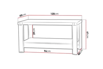 Chezum Soffbord 120 cm med Förvaring Hylla - Ekfärg/Beige/Grå - Möbler - Vardagsrum - Soffbord & vardagsrumsbord - Soffbord