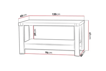 Chezum Soffbord 120 cm med Förvaring Hylla - Tryffel/Beige/Grå - Möbler - Vardagsrum - Soffbord & vardagsrumsbord - Soffbord