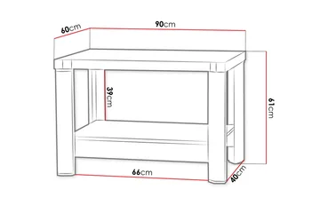 Chezum Soffbord 90 cm med Förvaring Hylla - Tryffel/Beige/Grå - Möbler - Vardagsrum - Soffbord & vardagsrumsbord - Soffbord