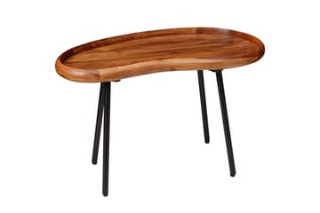 Cindal 71 cm Ovalt Soffbord med Upphöjd Kant i Valnöt - Brun - Möbler - Vardagsrum - Soffbord & vardagsrumsbord - Satsbord