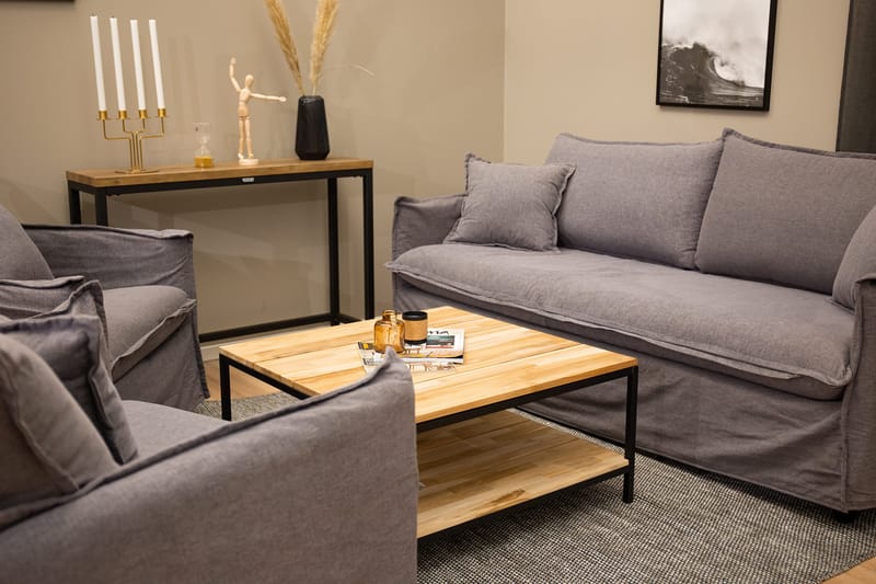 Cirebon Soffbord 80 cm med Förvaring Hylla - Brun/Svart - Möbler - Vardagsrum - Soffbord & vardagsrumsbord - Soffbord