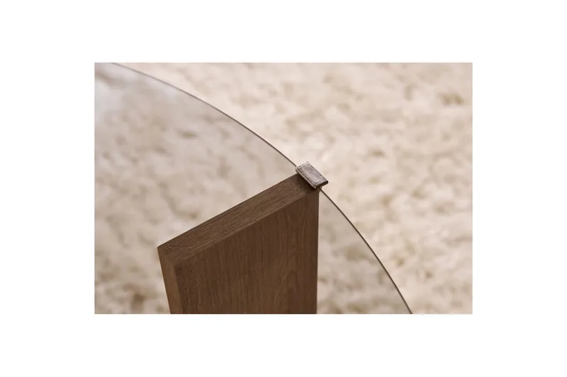 Soffbord Clara 75 cm med Glasskiva - Safir Ek / Rök - Möbler - Vardagsrum - Soffbord & vardagsrumsbord - Soffbord