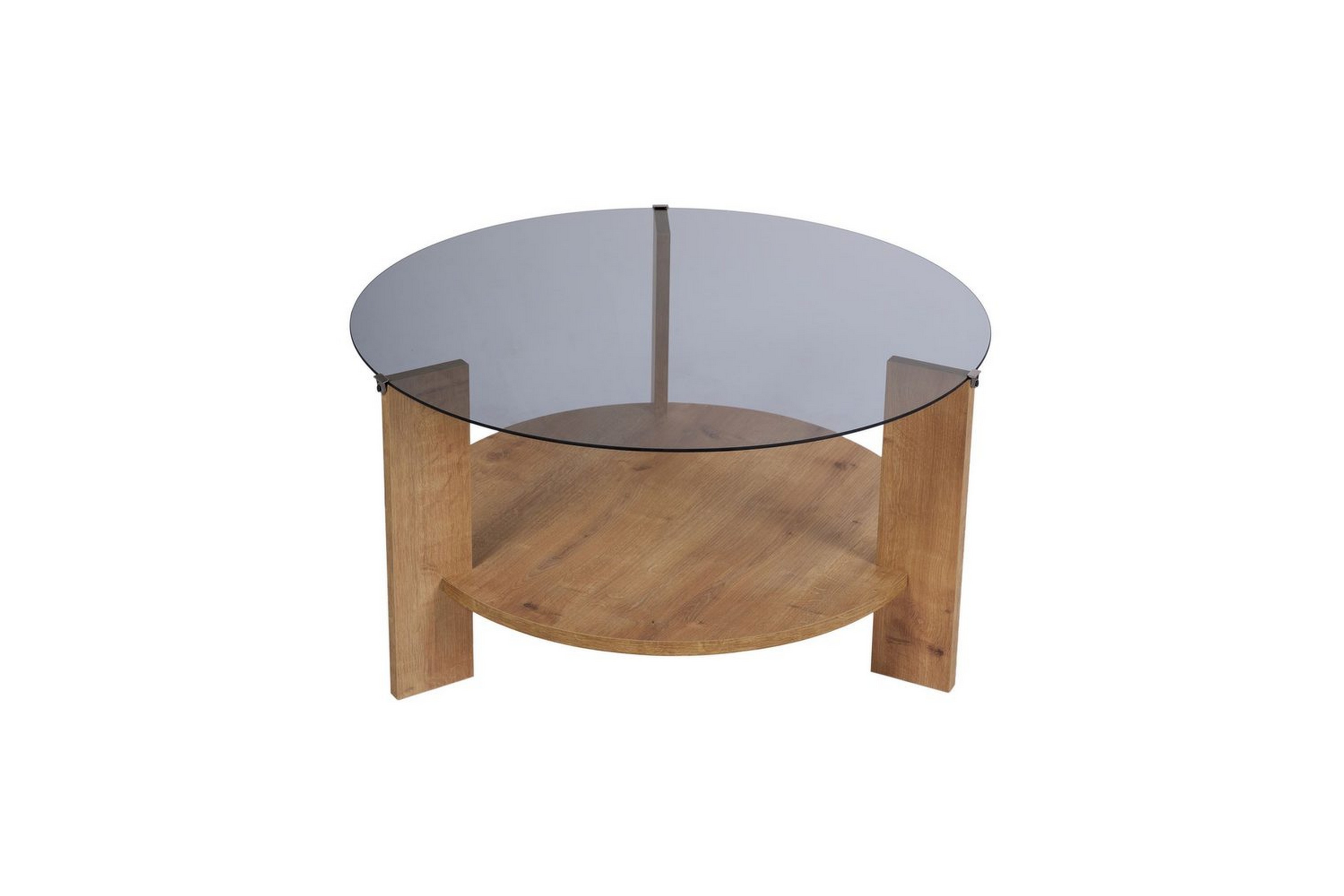 soffbord clara 75 cm med glasskiva - safir ek / rök