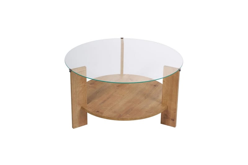 Soffbord Clara 75 cm med Glasskiva - Safir Ek / Transparent - Möbler - Vardagsrum - Soffbord & vardagsrumsbord - Soffbord