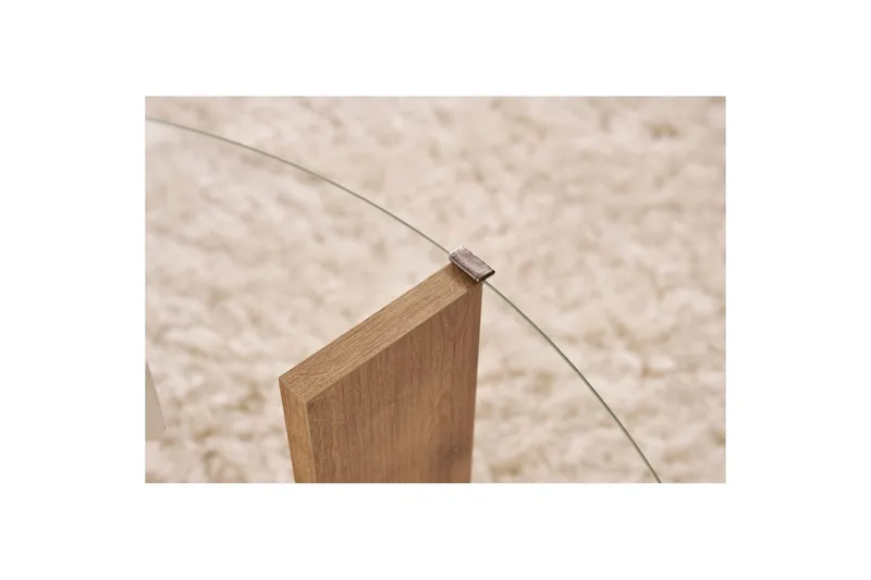 Soffbord Clara 75 cm med Glasskiva - Safir Ek / Transparent - Möbler - Vardagsrum - Soffbord & vardagsrumsbord - Soffbord