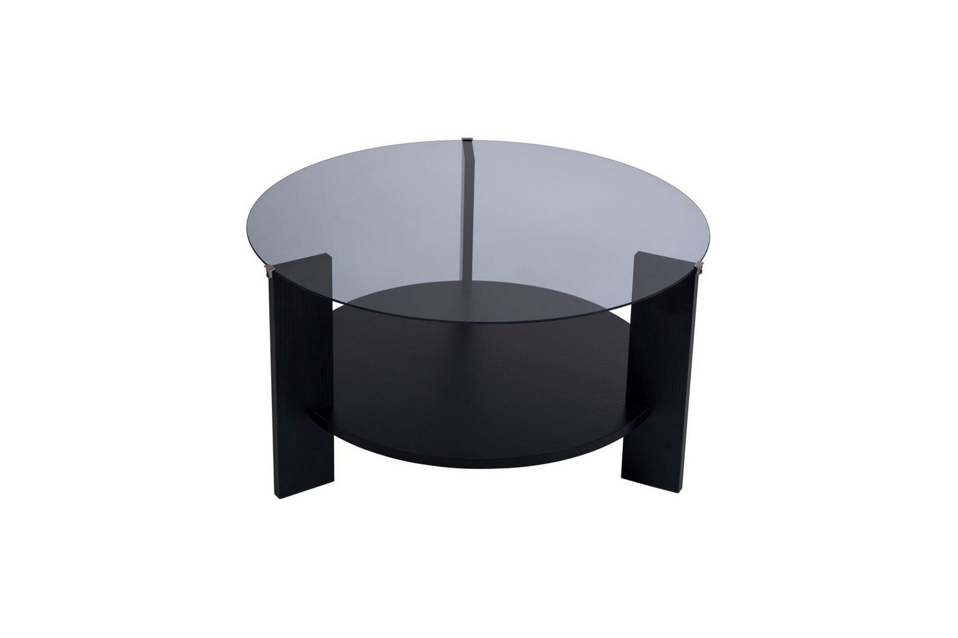 soffbord clara 75 cm med glasskiva - trä svart / rökt