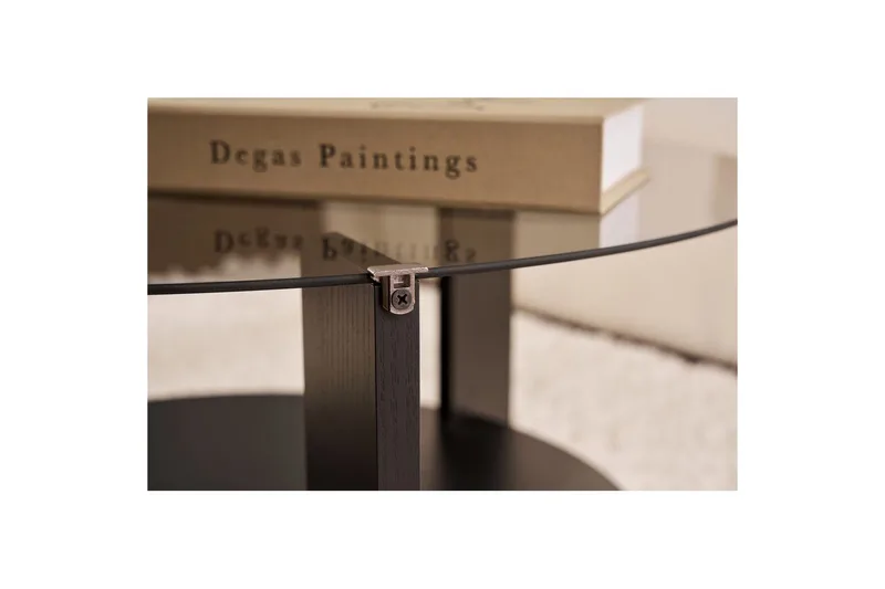 Soffbord Clara 75 cm med Glasskiva - Trä Svart / Rökt - Möbler - Vardagsrum - Soffbord & vardagsrumsbord - Soffbord