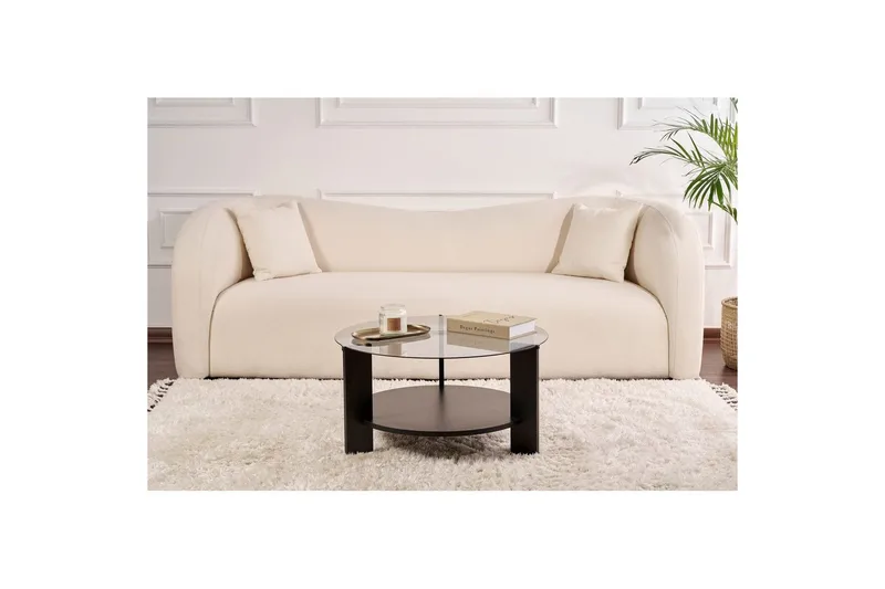 Soffbord Clara 75 cm med Glasskiva - Trä Svart / Rökt - Möbler - Vardagsrum - Soffbord & vardagsrumsbord - Soffbord