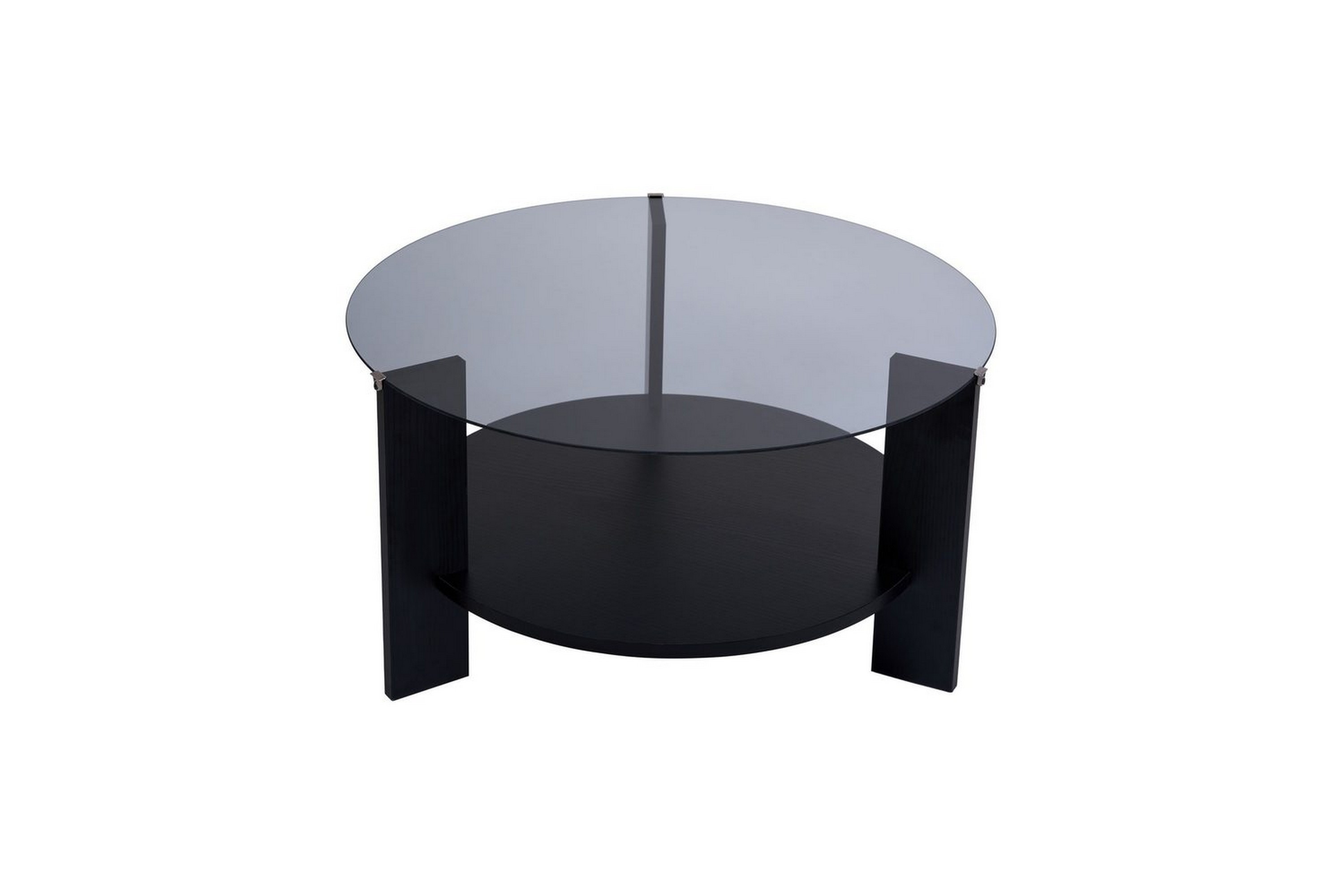 soffbord clara 75 cm med glasskiva - trä svart / rökt