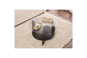 Soffbord Clara 75 cm med Glasskiva - Trä Svart / Rökt - Möbler - Vardagsrum - Soffbord & vardagsrumsbord - Soffbord