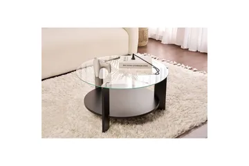 Soffbord Clara 75 cm med Glasskiva - Trä Svart / Transparent - Möbler - Vardagsrum - Soffbord & vardagsrumsbord - Soffbord