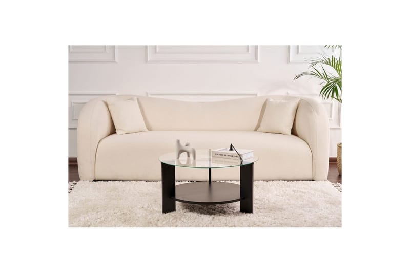 Soffbord Clara 75 cm med Glasskiva - Trä Svart / Transparent - Möbler - Vardagsrum - Soffbord & vardagsrumsbord - Soffbord