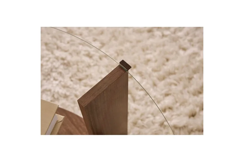 Soffbord Clara 75 cm med Glasskiva - Valnöt / Transparent - Möbler - Vardagsrum - Soffbord & vardagsrumsbord - Soffbord