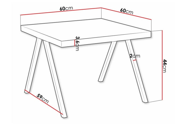 Clogsville Kvadratiskt Soffbord 60 cm i Målat Trä - Ekbrun - Möbler - Vardagsrum - Soffbord & vardagsrumsbord - Soffbord