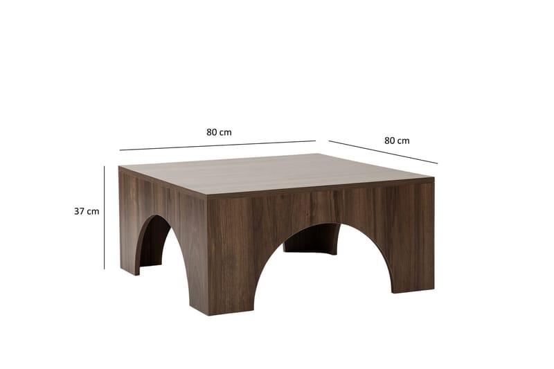 Collesium Kvadratiskt Soffbord 80 cm i Valnöt - Brun - Möbler - Vardagsrum - Soffbord & vardagsrumsbord - Soffbord