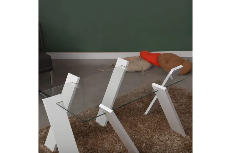 Comfortale Maxi Soffbord 92 cm - Glas/Vit - Möbler - Vardagsrum - Soffbord & vardagsrumsbord - Soffbord