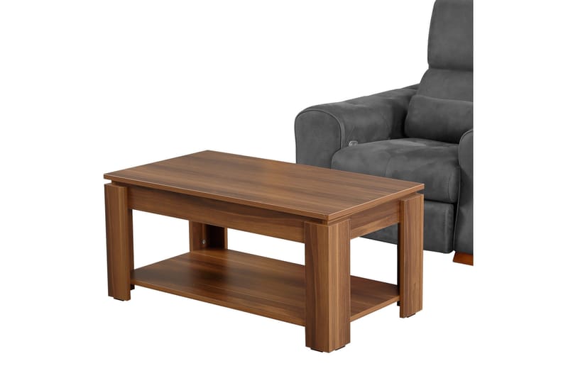Comfortale Soffbord 104 cm med Förvaring Hylla - Valnötsbrun - Möbler - Vardagsrum - Soffbord & vardagsrumsbord - Soffbord