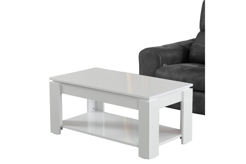 Comfortale Soffbord 104 cm med Förvaring Hylla - Vit - Möbler - Vardagsrum - Soffbord & vardagsrumsbord - Soffbord
