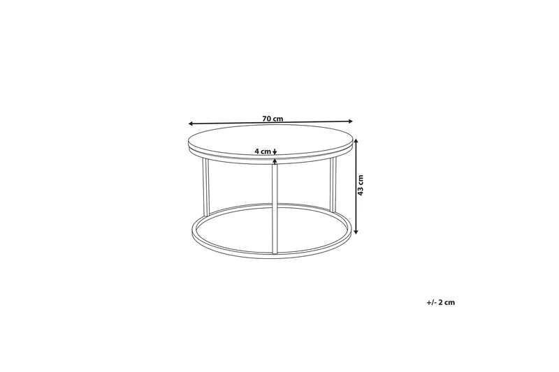 Coralla Soffbord 70 cm Runt Marmormönster - Vit/Koppar - Möbler - Vardagsrum - Soffbord & vardagsrumsbord - Soffbord