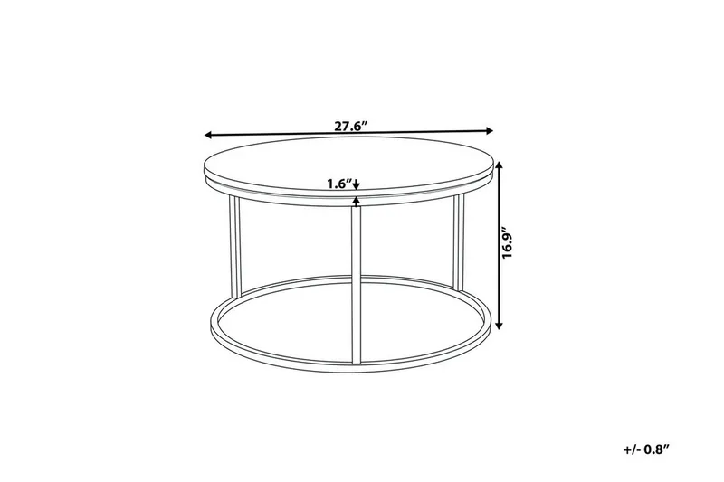 Coralla Soffbord 70 cm Runt Marmormönster - Vit/Koppar - Möbler - Vardagsrum - Soffbord & vardagsrumsbord - Soffbord