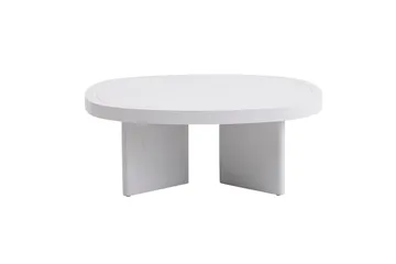 Cream 92 cm Ovalt Soffbord i Trä - Vit - Möbler - Vardagsrum - Soffbord & vardagsrumsbord - Soffbord