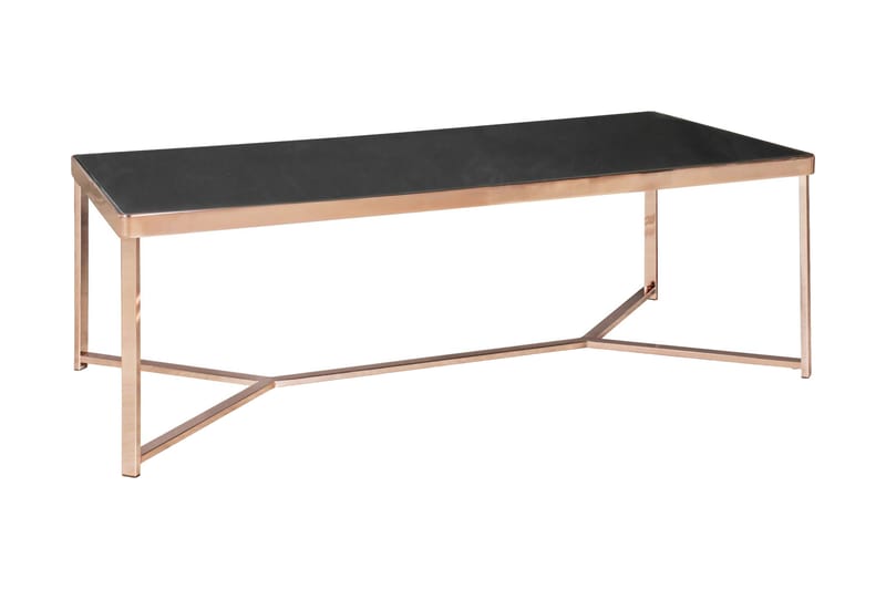 CRISSANDRA Soffbord 120 cm Glas/Svart/Mässing - Bord - Soffbord